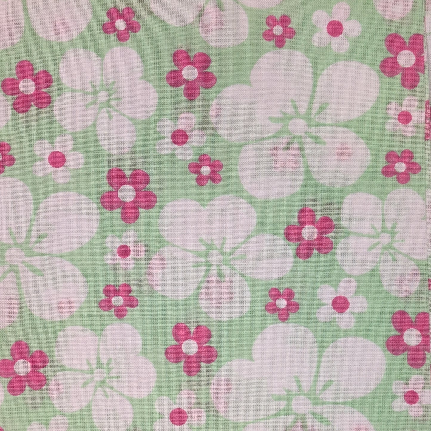 Flower Fabric; Pink, green and white Choice